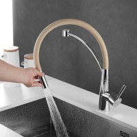 Смеситель для кухни Shevanik S743-2 с гибким изливом, хром