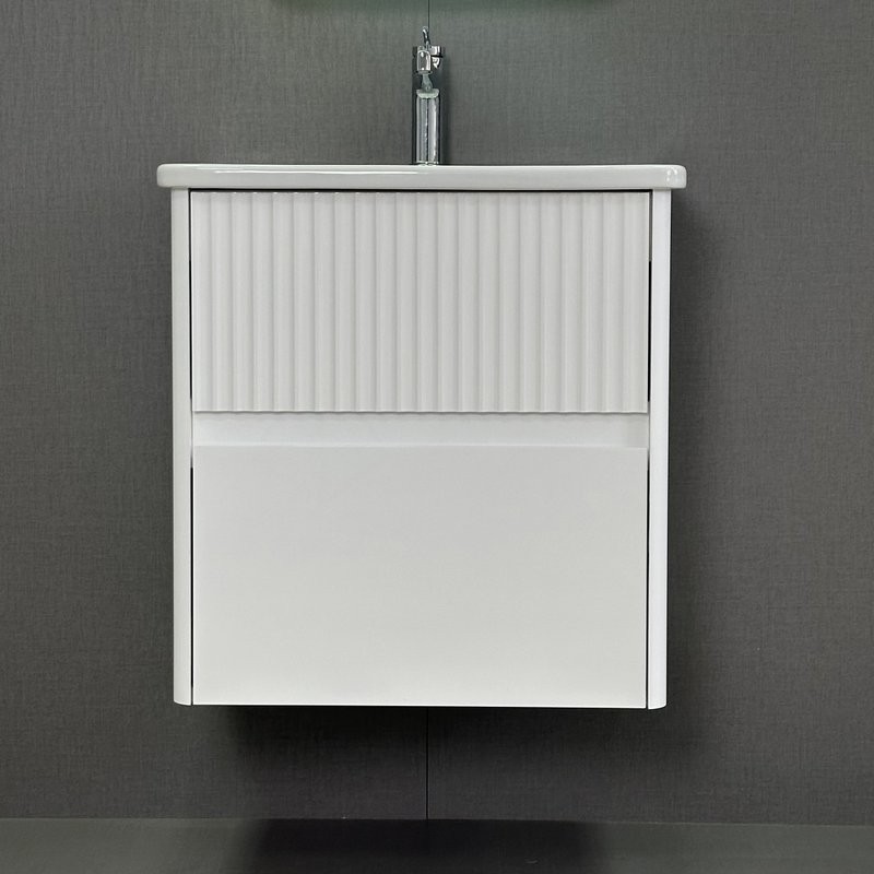 Тумба с раковиной Alavann Wave 60 подвесная, белая