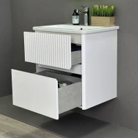 Тумба с раковиной Alavann Wave 60 подвесная, белая