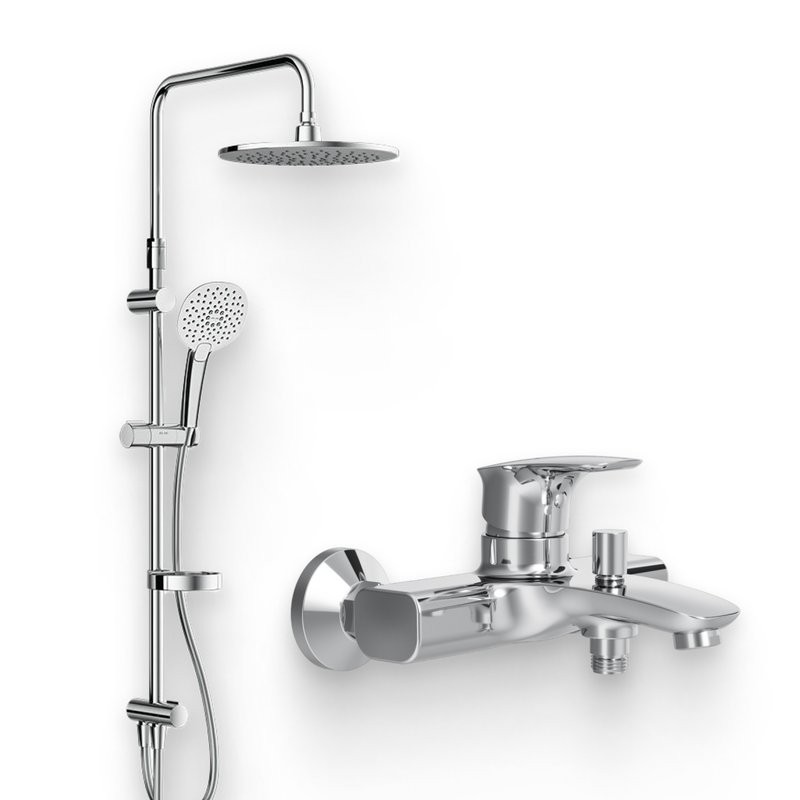 Душевой комплект Смеситель AM.PM Spirit V2.1 F71A10000 + Стойка Spirit V2.0 F0770A100