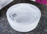 Ванна из искусственного камня Астра-Форм Аврора Аврора 185x185 см, отдельностоящая, белая, круглая, на ножках, с сиденьем