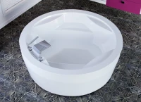 Ванна из искусственного камня Астра-Форм Аврора Аврора 185x185 см, отдельностоящая, белая, круглая, на ножках, с сиденьем