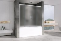Шторка на ванну Abber Schwarzer Diamant AG57160M 160x140, профиль хром, стекло матовое