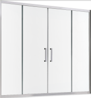 Шторка на ванну Abber Schwarzer Diamant AG57160M 160x140, профиль хром, стекло матовое