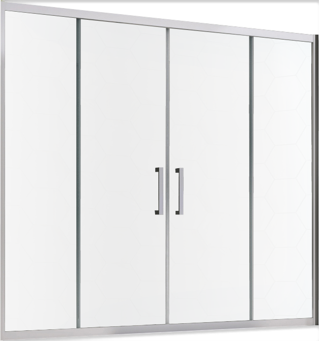 Шторка на ванну Abber Schwarzer Diamant AG57160M 160x140, профиль хром, стекло матовое