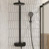 Душевая стойка STWORKI Гётеборг S03170BK матовый чёрный Душевая стойка STWORKI Гётеборг S03170BK матовый чёрный