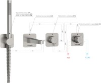 Встраиваемый смеситель для душа и ванны Wasserkraft Tauber A6451.296.298.275.100.276 С ВНУТРЕННЕЙ ЧАСТЬЮ, никель