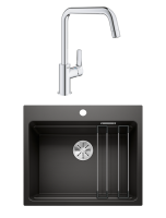 Комплект Мойка Blanco Etagon 6 черная + Смеситель Grohe Eurosmart
