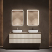 Тумба с раковиной Sancos Snob R 160 beige soft, столешница бежевая TT160A2X, раковина CN5043