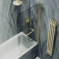 Шторка на ванну Maybahglass MGV-776-3 60x140, профиль золото, стекло прозрачное