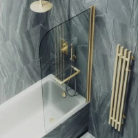 Шторка на ванну Maybahglass MGV-776-3 60x140, профиль золото, стекло прозрачное