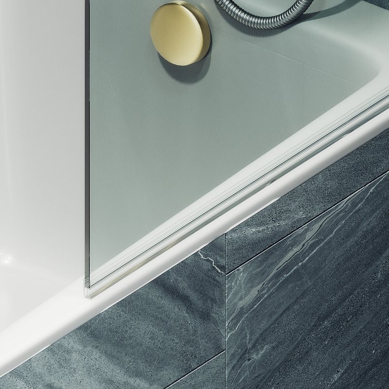 Шторка на ванну Maybahglass MGV-776-3 60x140, профиль золото, стекло прозрачное