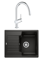 Комплект Мойка Blanco Zia 40 S черная + Смеситель Grohe Minta 3291800E хром