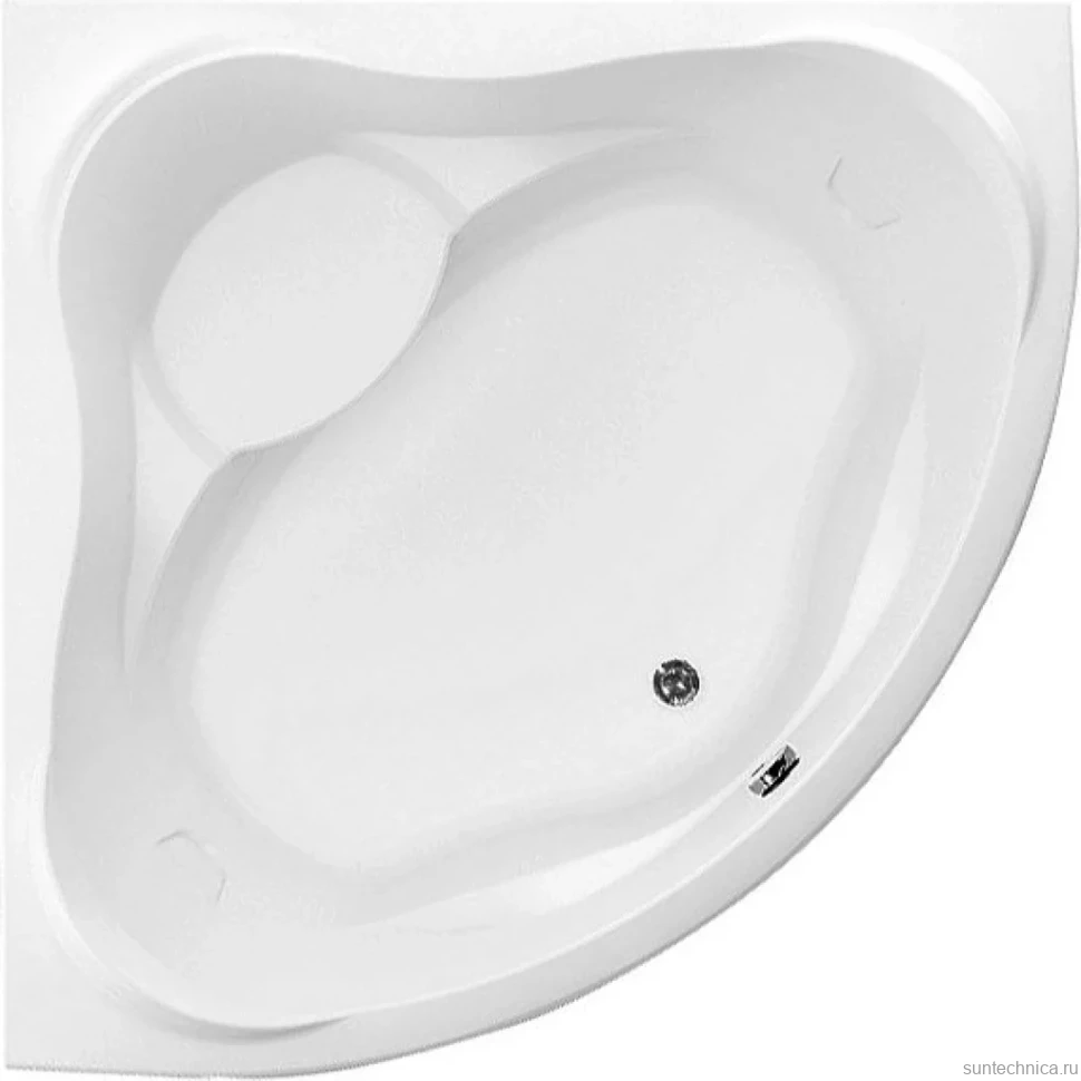 Акриловая ванна Aquanet Malta new 00205410 150x150 см, угловая, пристенная, белая, четверть круга, с каркасом, с сиденьем