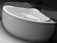 Акриловая ванна Aquanet Malta new 00205410 150x150 см, угловая, пристенная, белая, четверть круга, с каркасом, с сиденьем
