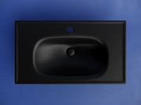 Мебельная раковина Ceramicanova Sabo CN13002MB 80 накладная, матовая черная, прямоугольная, фарфор
