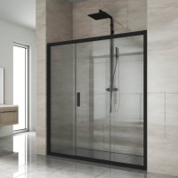 Душевая дверь в нишу Kubele DE019 D3-CLN-BLMT 160 см, профиль матовый черный