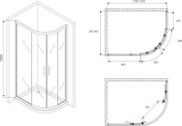 Душевой уголок Abber Schwarzer Diamant AG01128M 120x80, профиль хром матовый, стекло матовое