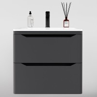 Тумба с раковиной Style Line Марелла 60 подвесная, серая