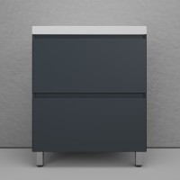 Тумба напольная "Манхэттен 70" ЭМАЛЬ, под раковину ASTI, 2 ящика, PLUS, графит Тумба напольная "Манхэттен 70" ЭМАЛЬ, под раковину ASTI, 2 ящика, PLUS, графит
