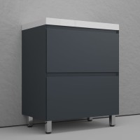 Тумба напольная "Манхэттен 70" ЭМАЛЬ, под раковину ASTI, 2 ящика, PLUS, графит Тумба напольная "Манхэттен 70" ЭМАЛЬ, под раковину ASTI, 2 ящика, PLUS, графит