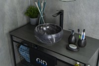 Накладная раковина GID Esfera Mnc480 32 под глянцевый камень, круглая, фаянс