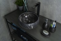 Накладная раковина GID Esfera Mnc480 32 под глянцевый камень, круглая, фаянс