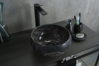 Накладная раковина GID Esfera Mnc480 32 под глянцевый камень, круглая, фаянс