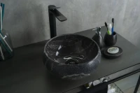 Накладная раковина GID Esfera Mnc480 32 под глянцевый камень, круглая, фаянс
