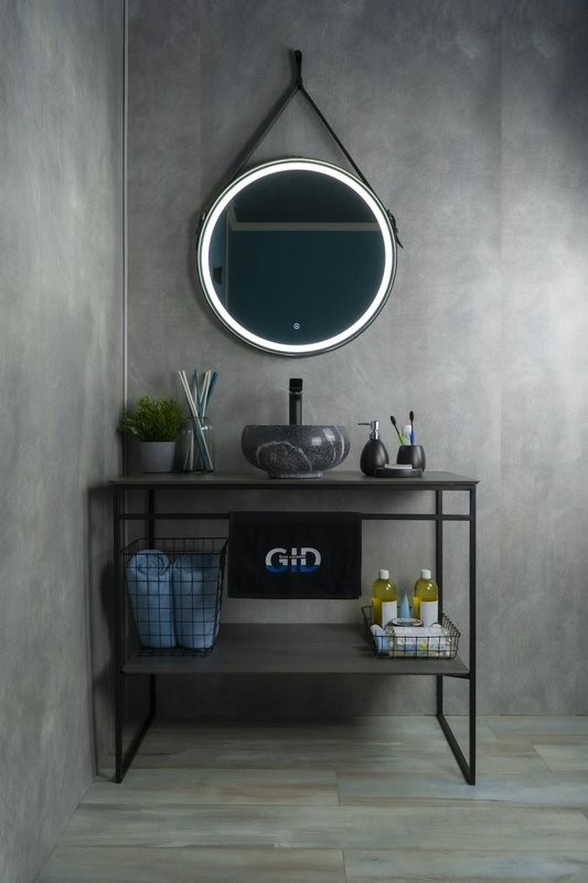 Накладная раковина GID Esfera Mnc480 32 под глянцевый камень, круглая, фаянс