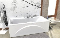 Акриловая ванна AQUATEK Феникс FEN180-0000069 180x85 см, пристенная, белая, с каркасом, с экраном, со сливом-переливом