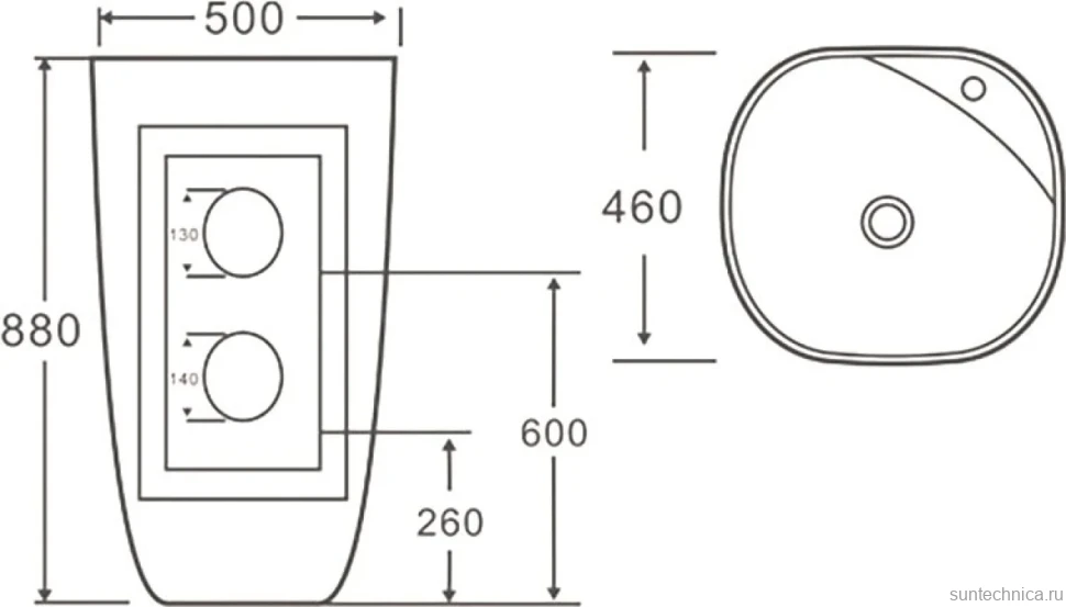 Раковина SantiLine SL-4018 белая