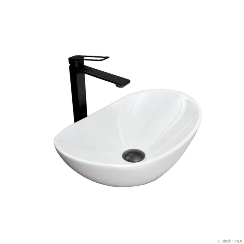 Накладная раковина GID Lago N9133 48 глянцевая белая, овальная, фаянс