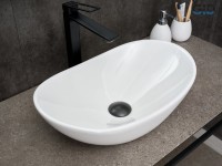 Накладная раковина GID Lago N9133 48 глянцевая белая, овальная, фаянс