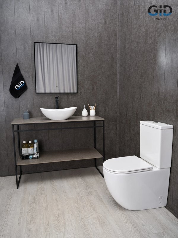 Накладная раковина GID Lago N9133 48 глянцевая белая, овальная, фаянс