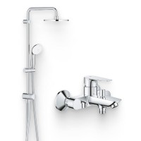 Душевой комплект Смеситель Grohe BauEdge 23604001 + Стойка New Tempesta 27389002