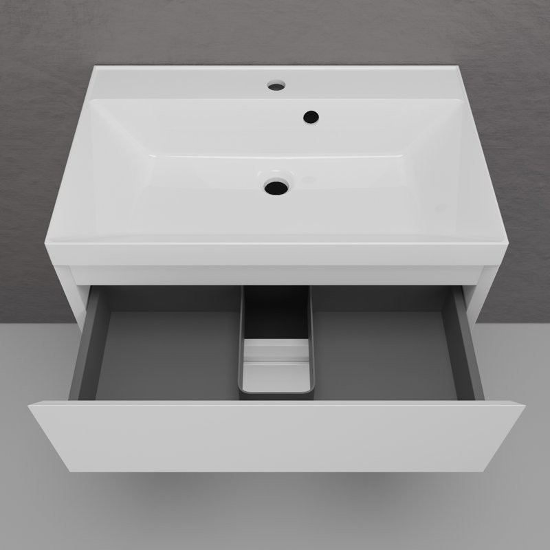 Тумба с раковиной Style Line Манхэттен 70 подвесная, белая, раковина Andrea Classic 70