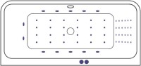 Акриловая ванна Excellent Arana Arana WAEX.ARA18.NANO 180x85 см, пристенная, с гидромассажем, белая, со сливом-переливом