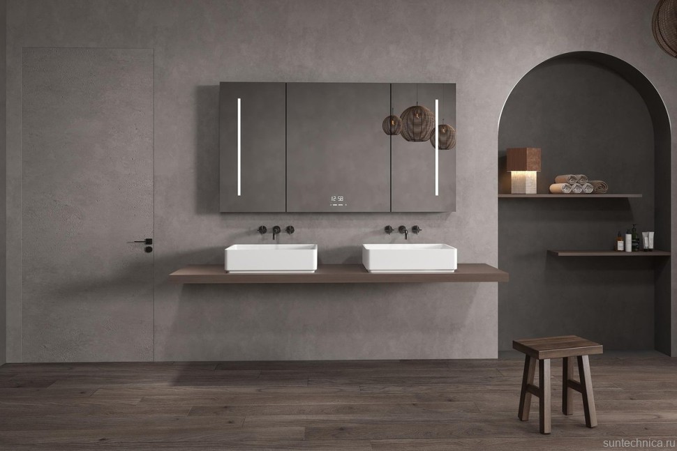 Накладная раковина Abber Stein AS2634 55 матовая белая, прямоугольная, искусственный камень