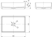 Накладная раковина Abber Stein AS2634 55 матовая белая, прямоугольная, искусственный камень