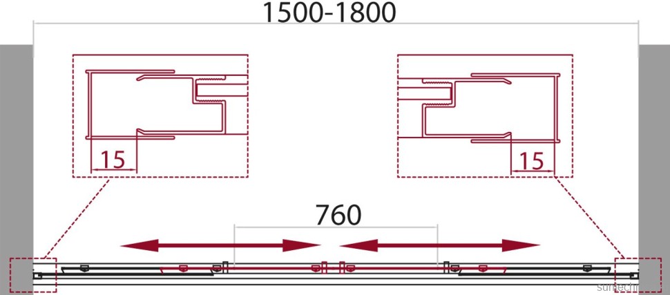 Душевой уголок BelBagno Unique UNIQUE-AH-21-150/180-100-C-Cr