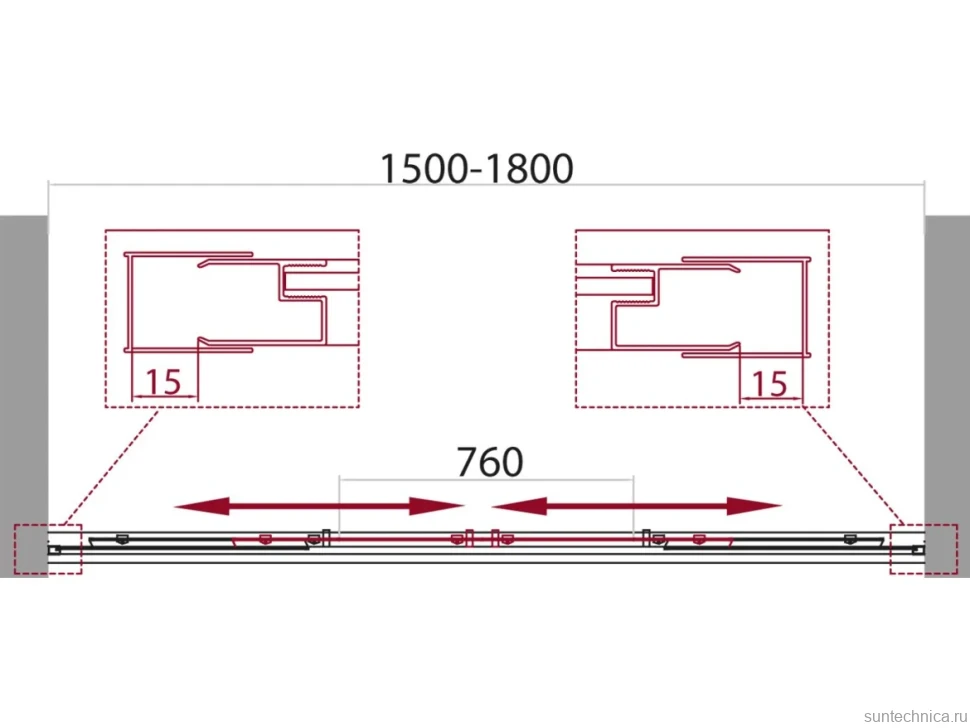 Душевой уголок BelBagno Unique UNIQUE-AH-21-150/180-100-C-Cr