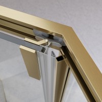 Душевой уголок Cezares Relax RELAX-304-P-1-100-C-CR 100x100, профиль брашированное золото
