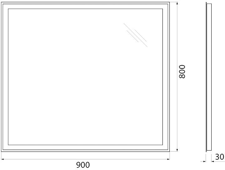 Зеркало BelBagno SPC-GRT-900-800-LED-BTN