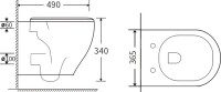 Комплект Унитаз подвесной STWORKI Кронборг S28401WH безободковый, с микролифтом, глянцевый белый + Инсталляция EWRIKA ProLT 0026-2020 + Кнопка 0044 черная матовая