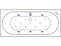 Акриловая ванна Excellent Oceana Slim WAEX.OCE18S.RELAX 180x80 см, встраиваемая, с гидромассажем, белая, с каркасом, со сливом-переливом