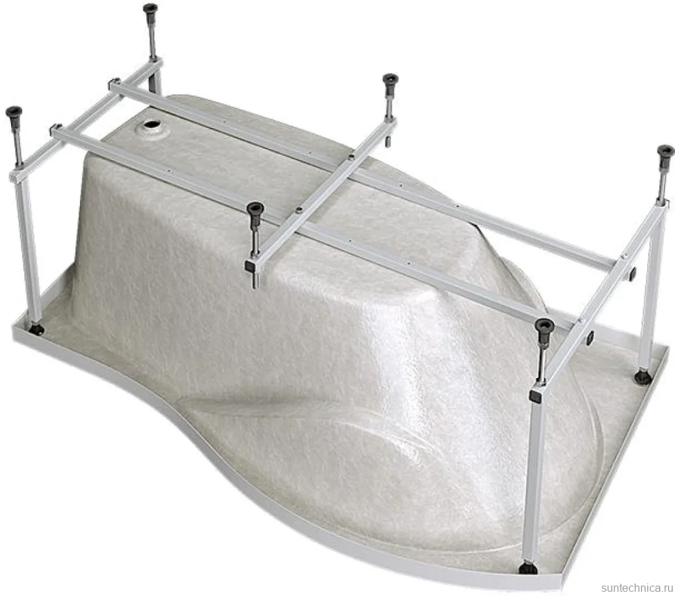 Акриловая ванна Alex Baitler Orta R 170x90 см, угловая, правая, встраиваемая, белая, асимметричная, с экраном