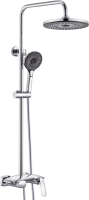 Душевая стойка Rose R1136 с каскадным изливом, хром