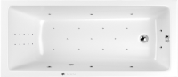 Акриловая ванна WHITECROSS Wave Ultra Nano 160x80 см, встраиваемая, с гидромассажем, белый глянец, с каркасом, со сливом-переливом