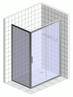 Душевой уголок Kubele DE019 R-MAT-MT 160х80 см, профиль матовый хром